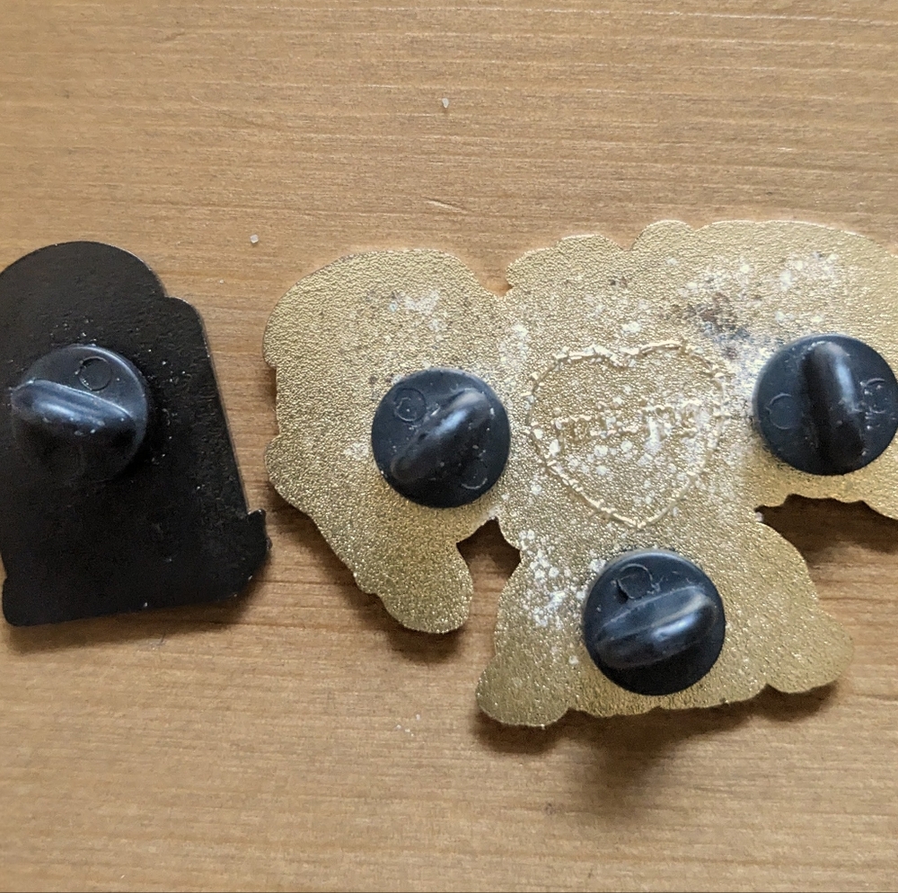 Pastel Goth / Kawaii Lolita Pins – Purple Headstone & Puppy Cerberus - Picture 2 of 2